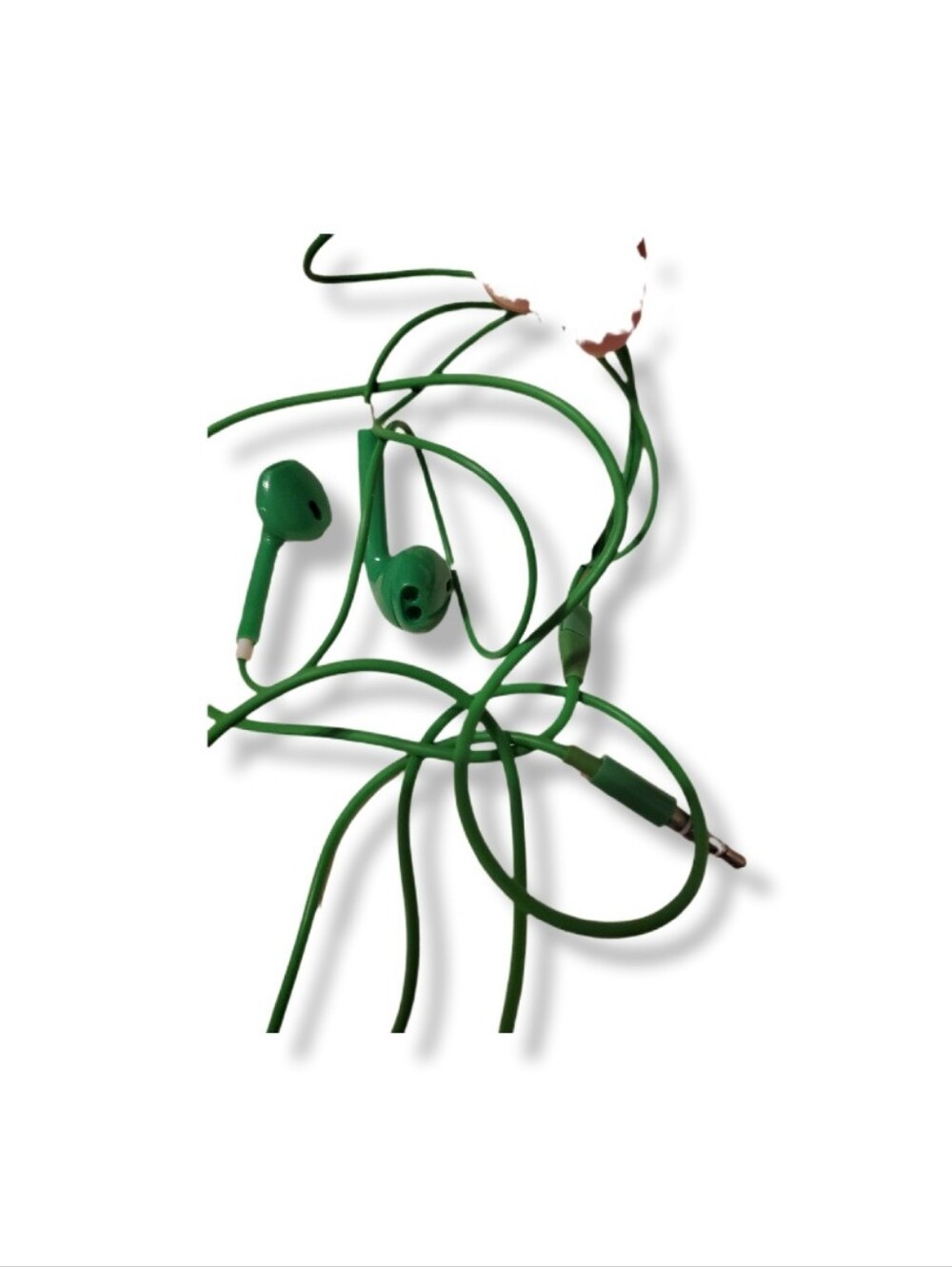 Green Wired Earbud Headphones - Comfortable In-Ear Design